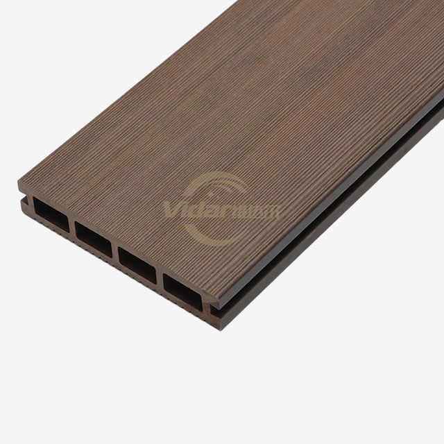 145*25mm Chocolate color decking Hollow Composite Decking for Backyard