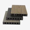 3D woodgrain Embossing Composite WPC Decking Round Hole Decorative WPC Decking Teak color Co-extrusion WPC flooring for Walkway