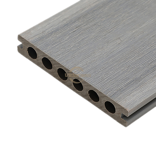 6 Round Holes 143x22.5mm Hollow Deck Easy Installation Outdoor decking Eco-friendly Anti-uv Co-extrusion Wpc Plastic Flooring Decking for Outdoor