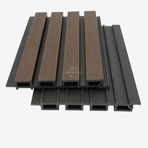 Popular 219*26 Outdoor Wall Panel Fade Resistant WPC wall cladding 219X26 mm Fluted Wood Plastic Composite Wall Panel with two-color structure