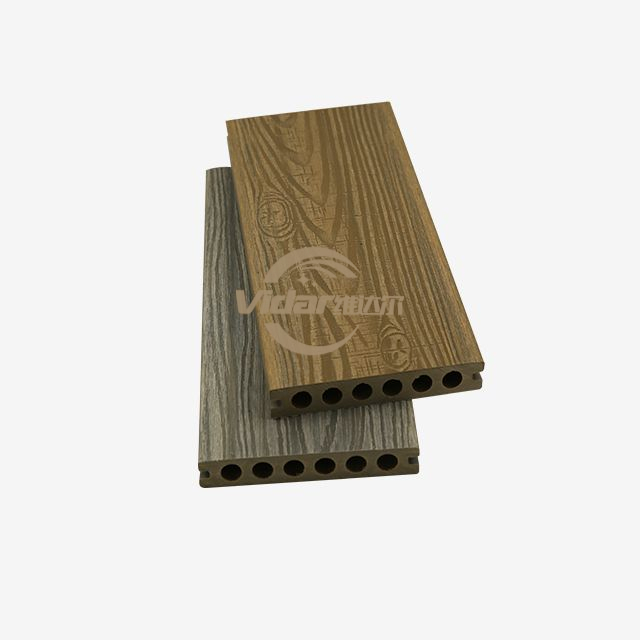 150H22.5mm Co-extrusion Wpc Deck Hollow Round Hole Wood Plastic Composite Decking Outdoor Flooring