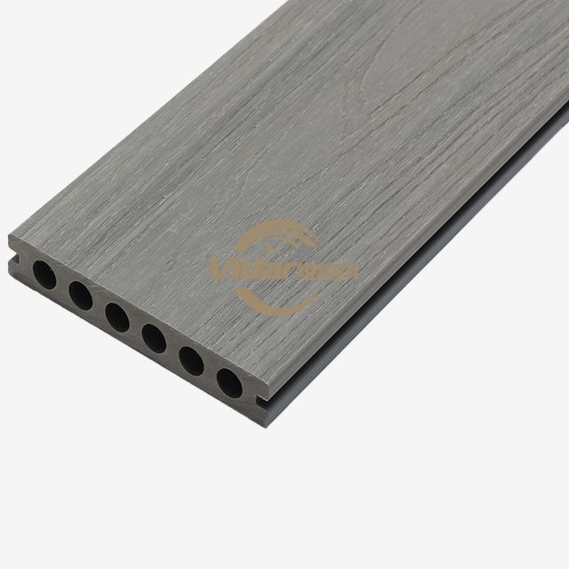 143x22.5mm Woodgrain hollow WPC Decking Waterproof for walkway
