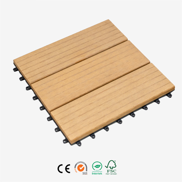 Wood Plastic Composite Interlocking deck tiles WPC DIY Decking Board 