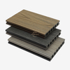3D woodgrain Embossing Composite WPC Decking Round Hole Decorative WPC Decking Teak color Co-extrusion WPC flooring for Walkway
